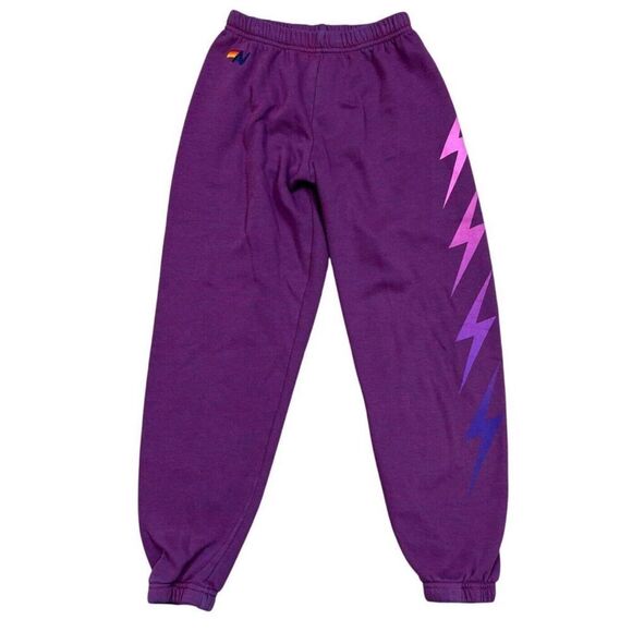 Aviator Nation Lightning Bolt magenta Joggers Sweatpants Women's XS - Picture 1 of 9